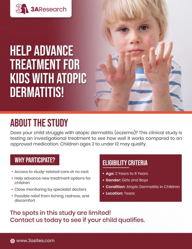 Pediatric Atopic Dermatitis study flyer